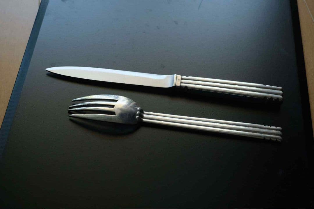 銀メッキ/カトラリーセット/Puiforcatテーブルナイフとフォークセット