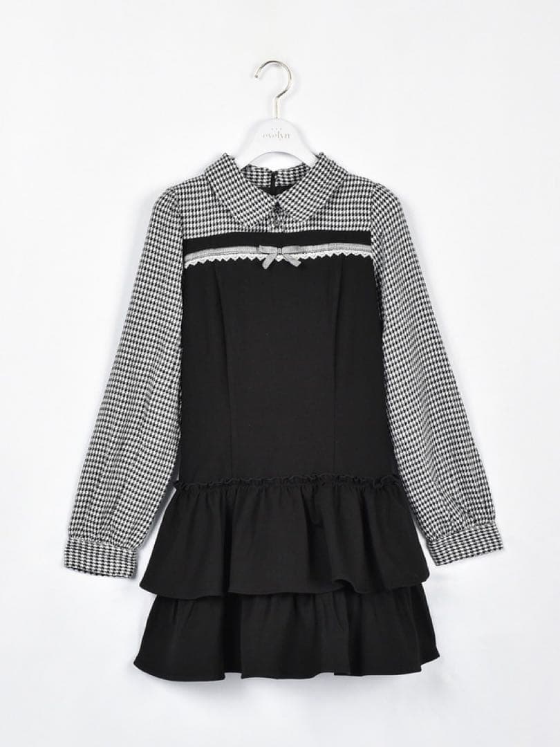 evelyn ティアードミニOP 千鳥柄