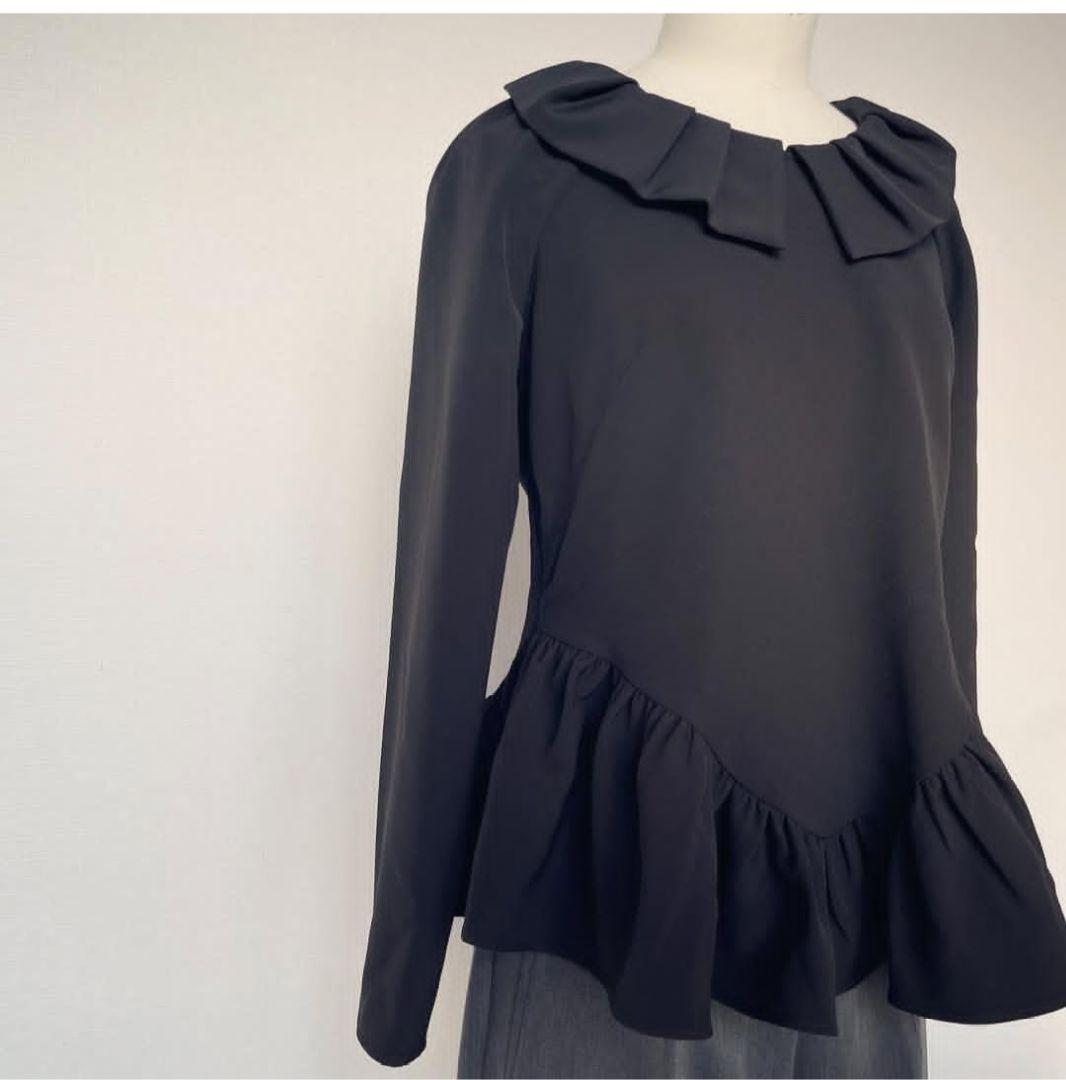 jnhearts♡フリルカラー ブラウス36 BLACK