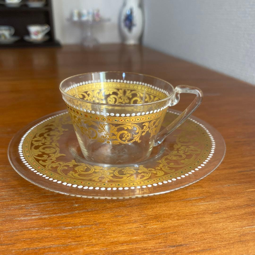 アンティーク ムラーノ サルヴィアティ グラス スモール カップ＆ソーサー