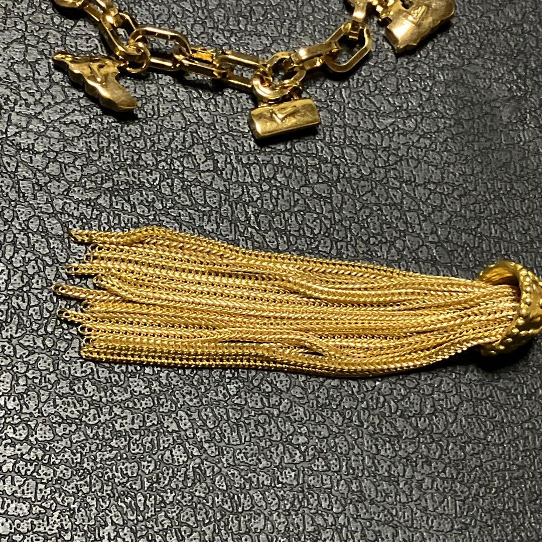 美品 ランセル ブレスレット ジョコンダ フリンジ ブローチ ゴールドカラー