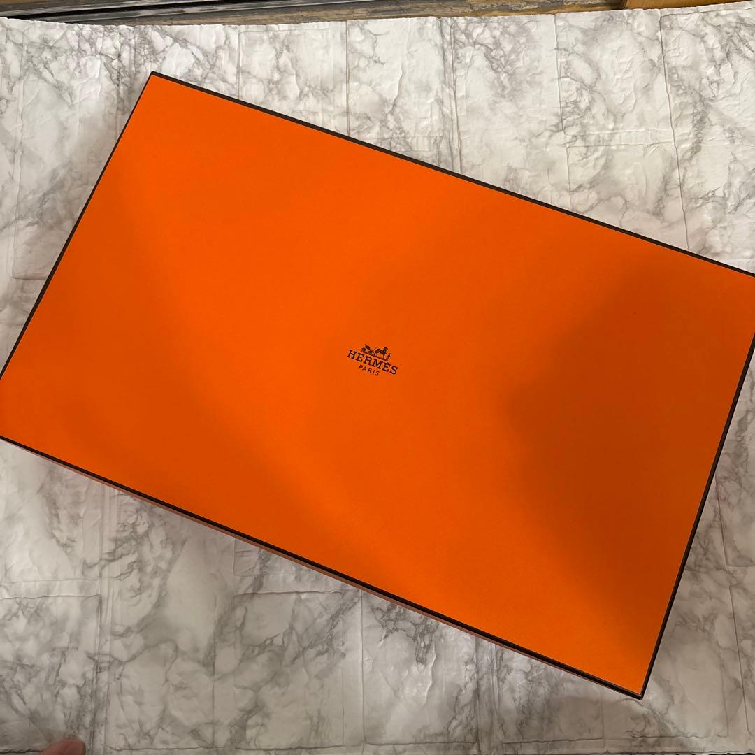 美品　HERMES エルメス タオル2セット　オレンジ&ブルー　箱付き
