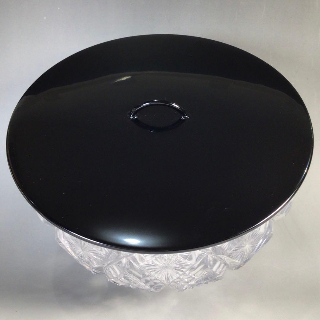 Ｍ９２７　水指　『水崎長寿造』『義山水指』　共箱　茶道具　ガラス工芸