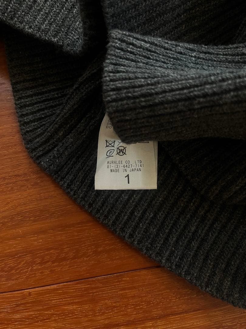 ほぼ未使用　AURALEE リブニットウールカーディガン　サイズ1
