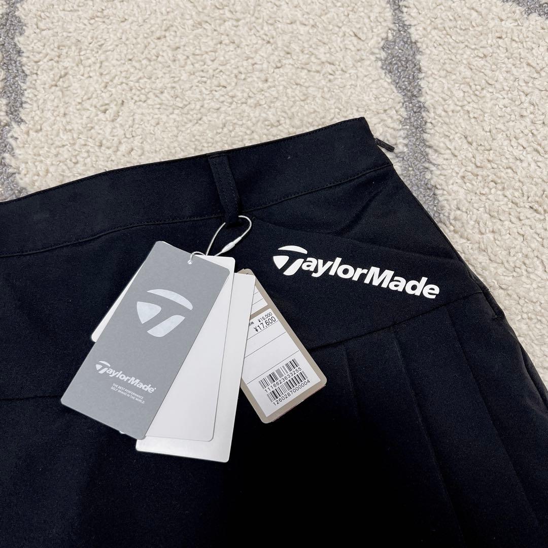 新品タグ付き テーラーメイド ストレッチダブルプリーツスコート S ブラック