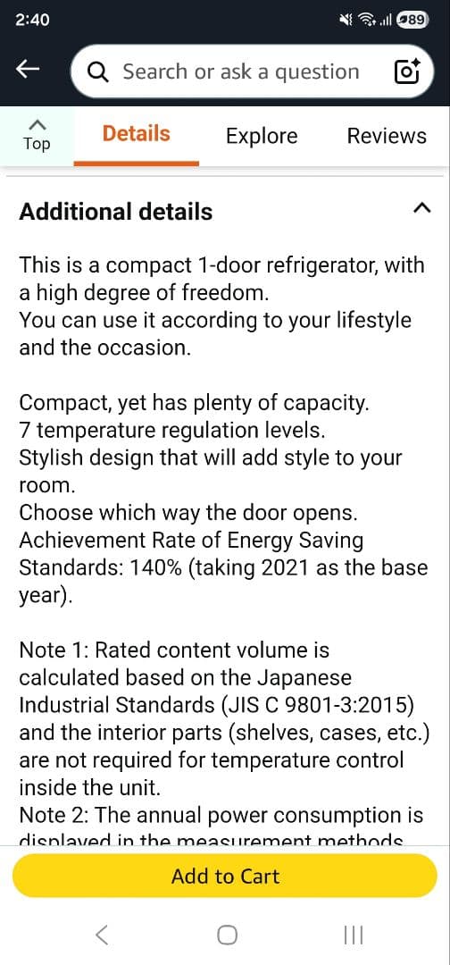 冷蔵庫・冷凍庫 Iris Plaza PRC-B051D-S Refrigerator