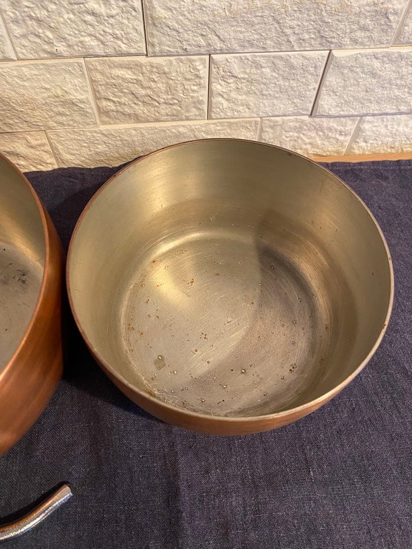 日本橋木屋　入れ子鍋　やっとこ鍋　銅３つセット