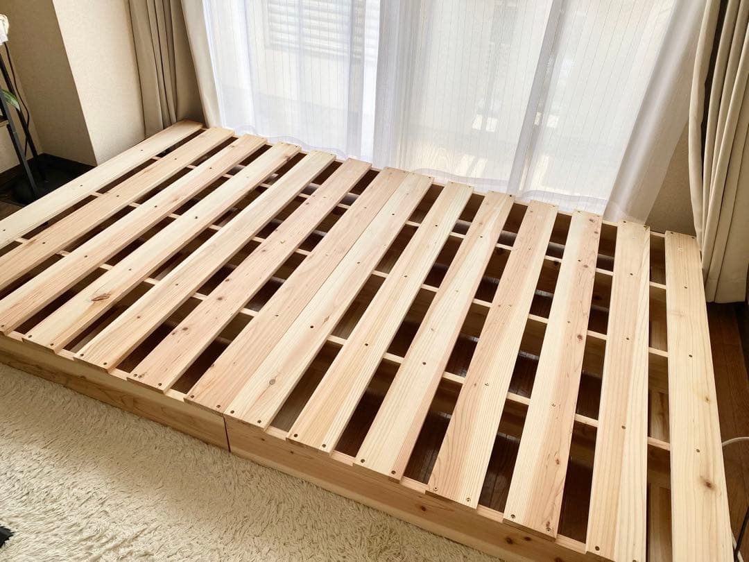 送料込 nerucoすのこベッドフレーム セミダブル パレットベッド 組立済2枚