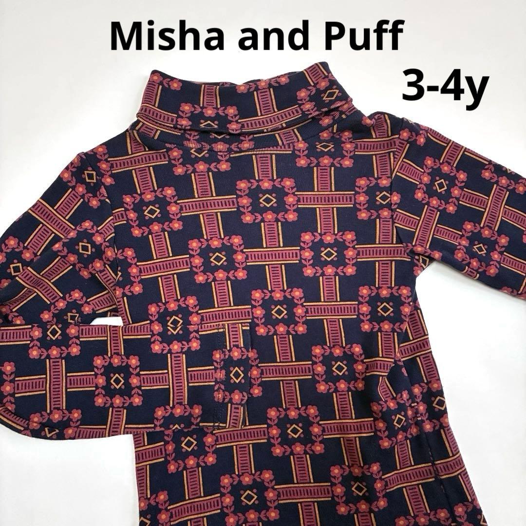 Misha and Puff花鉄　ピマコットンタートルネック　3-4y