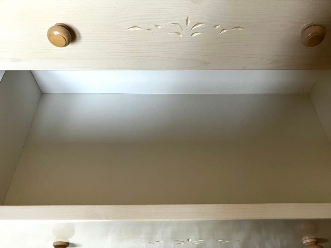 【送料込み】ニトリ　ハイチェスト 引き出し6段　ホワイト　レール付き