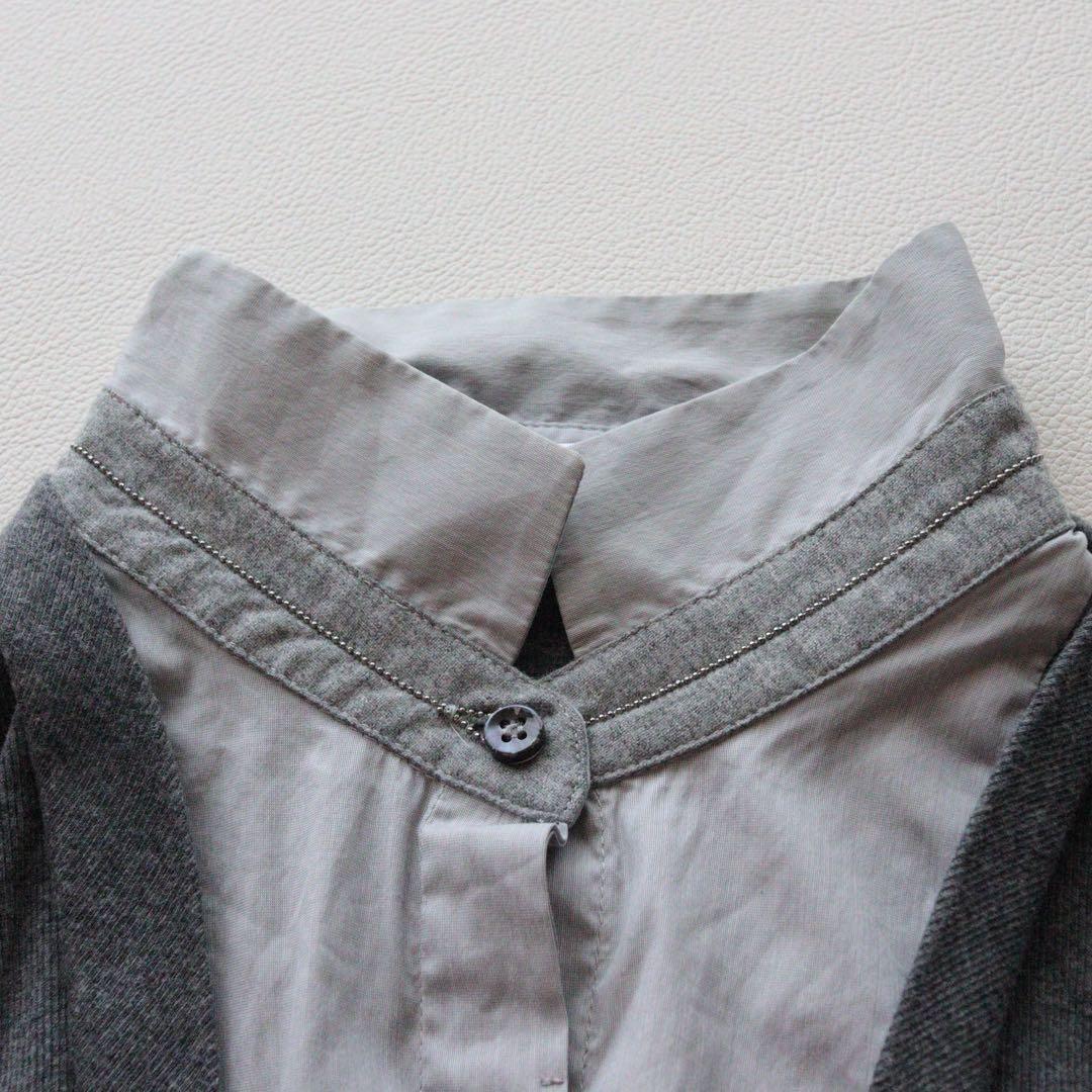 5362【美品】ブルネロクチネリ　コンビネーションニット カシミヤ混 モニーレ