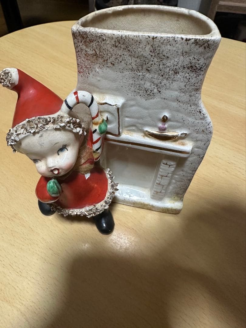 1950年代ビンテージ物 妖精エルフのクリスマス置物プランター