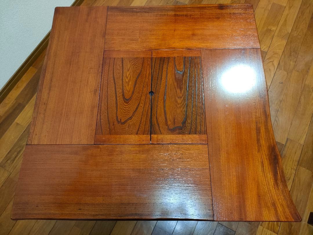 囲炉裏■欅■無垢■漆■座卓■和■アンティーク■レトロ■テーブル■ちゃぶ台/火鉢