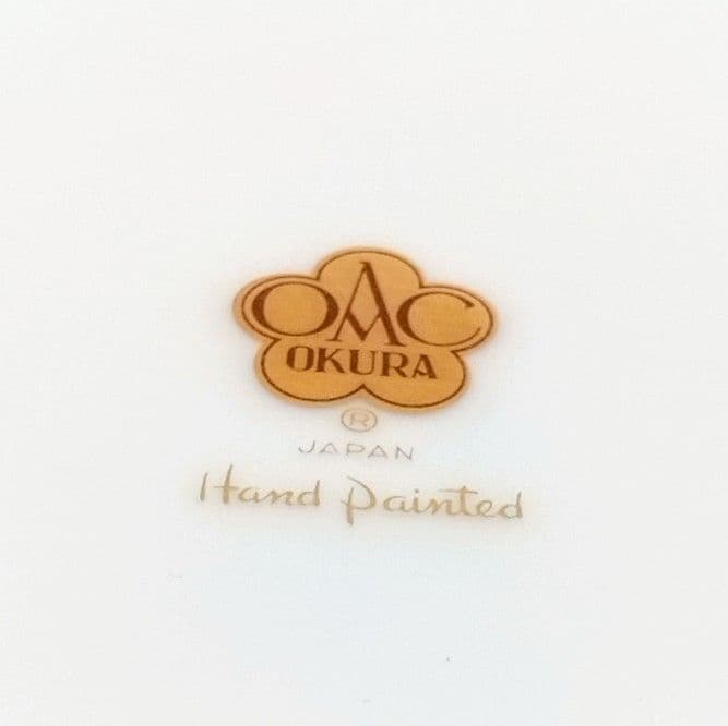 ☆美品手描き☆大倉陶園 ばらルリ金彩飾り皿 67h/9466(青)