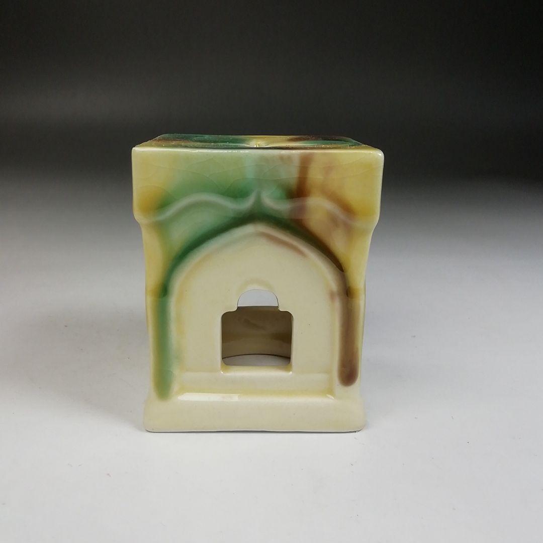 Ｗ１０２　蓋置　『長崎三彩』『天主堂　江口秀山 作』　共箱　茶道具