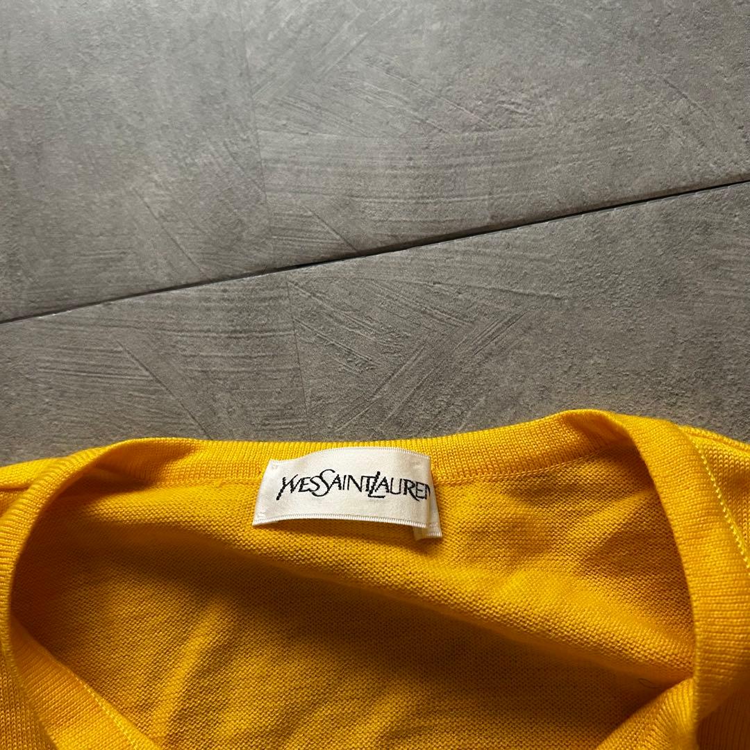トップス retro Yves Saint Laurent cardigan yellow