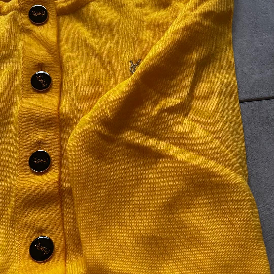 トップス retro Yves Saint Laurent cardigan yellow
