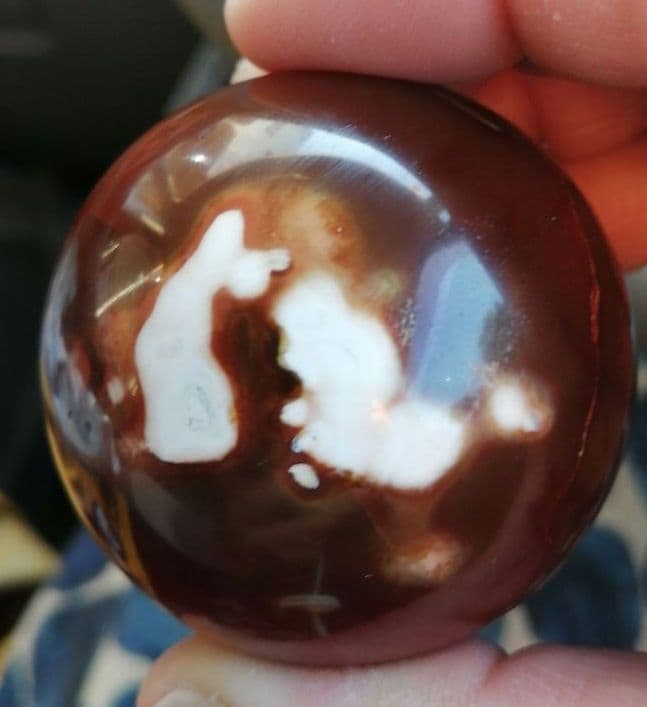 確認用新品】訳　ジオードありの濃いめカラーのカーネリアン　少し石目あり11-40