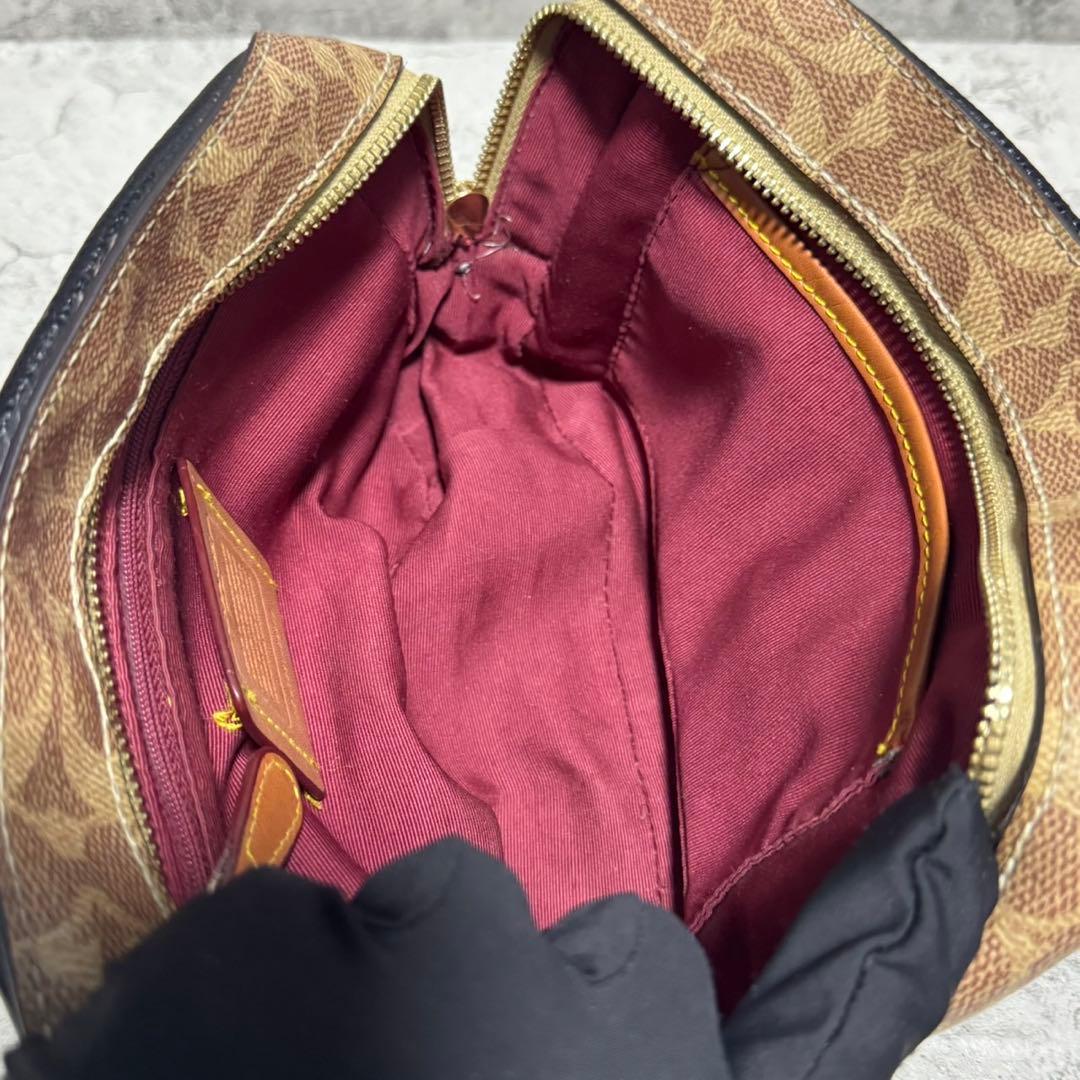 極美品✨️コーチ カメラバッグ ショルダー ディズニー とんすけ レザー 黒