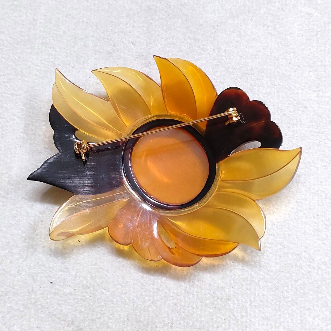 CR34　本べっ甲鼈甲　ブローチ　本物です