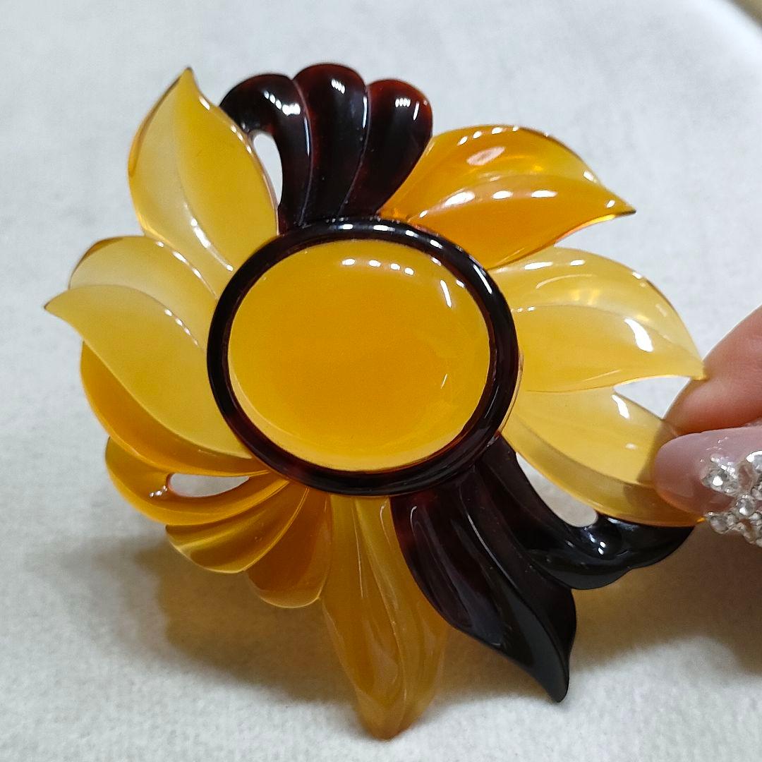 CR34　本べっ甲鼈甲　ブローチ　本物です