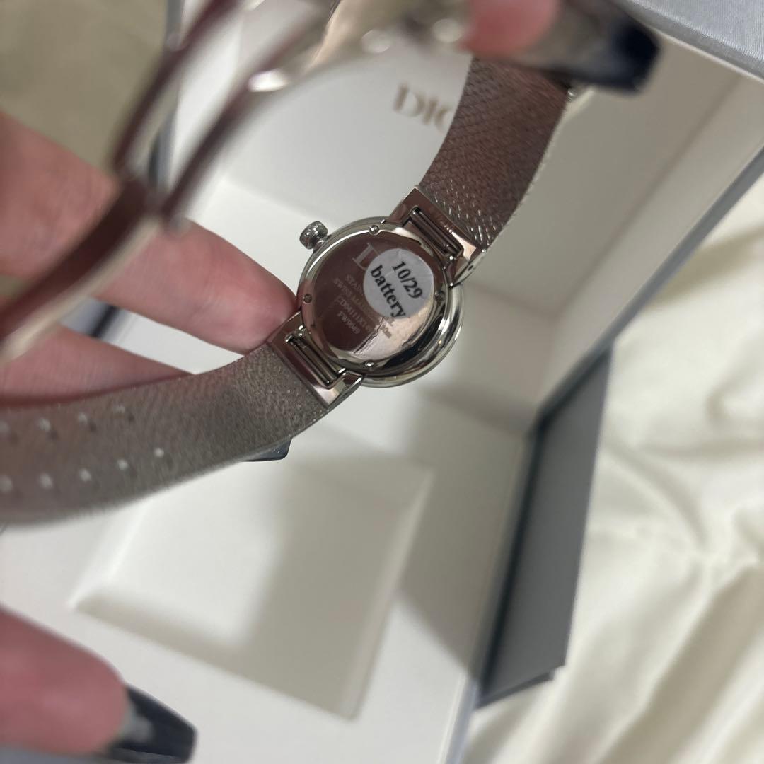 Dior ピンク文字盤 メッシュバンド 時計