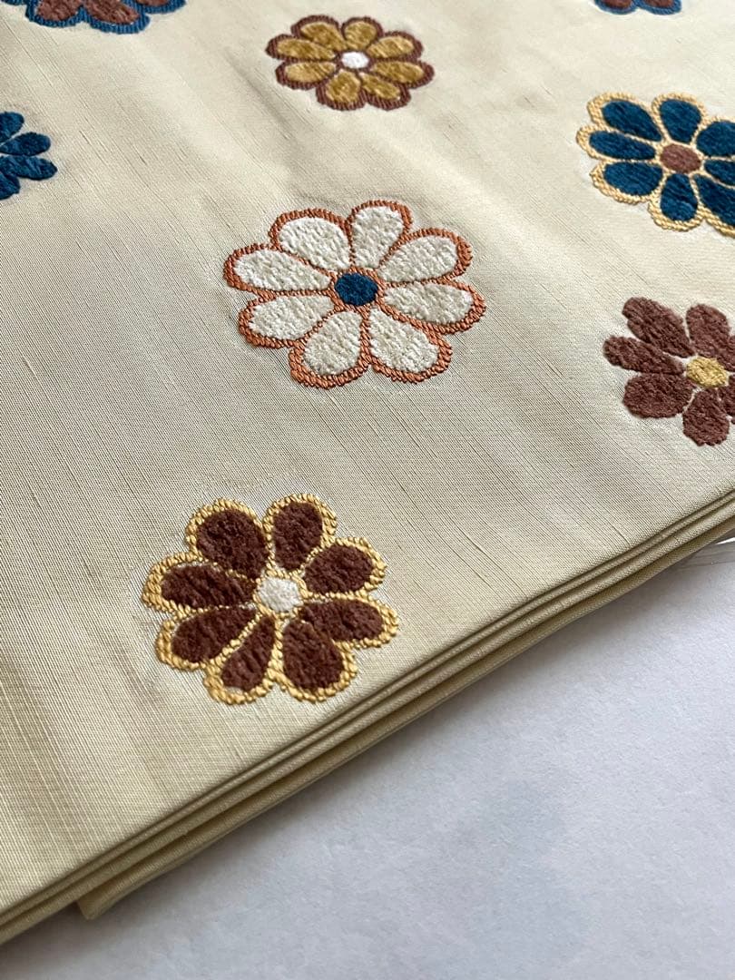 川島織物　モール織名古屋帯　野菊文