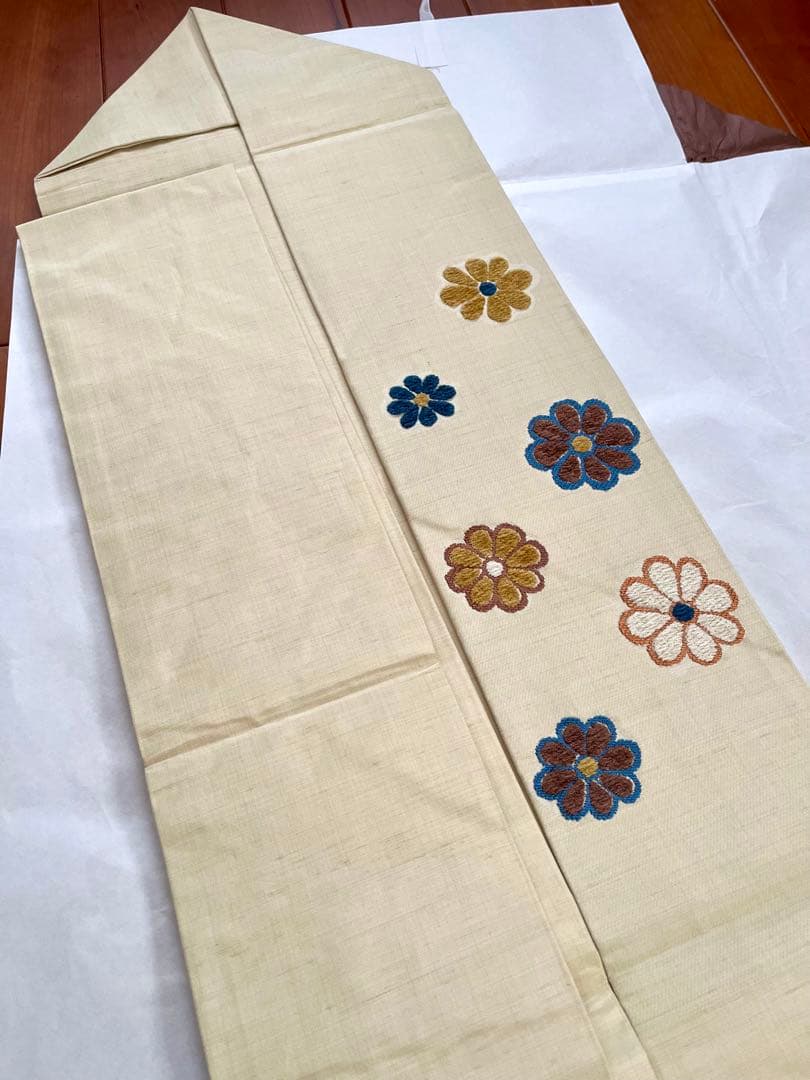 川島織物　モール織名古屋帯　野菊文