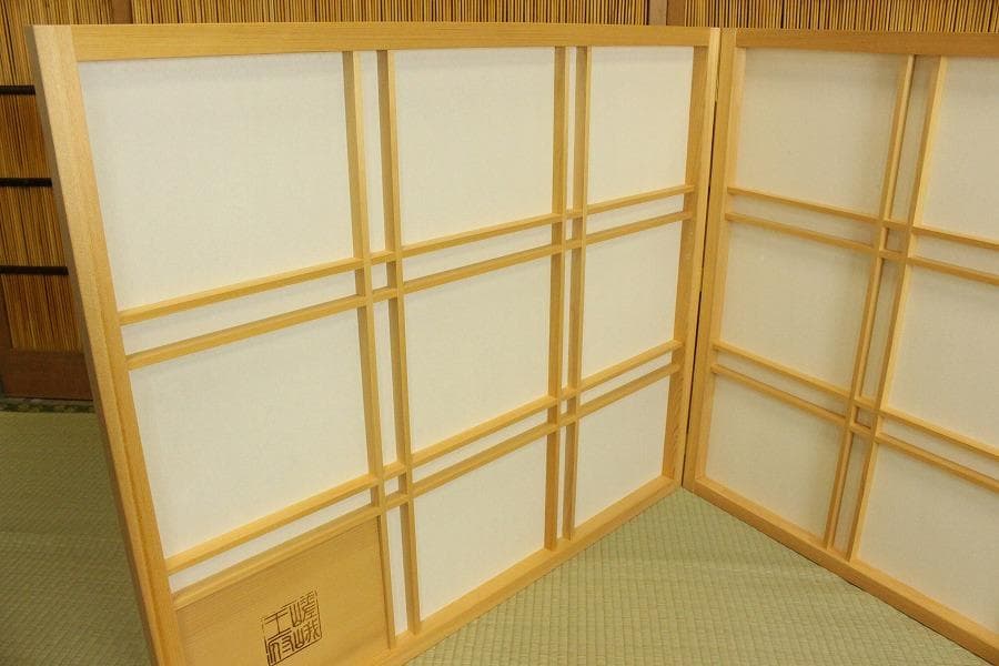 茶道具 風炉先屏風 障子 嵯峨 大覚寺 間仕切り 衝立(A468)