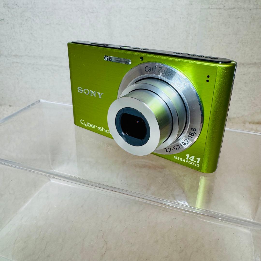 美品✨ソニー DSC-W320 ライムグリーン 動作確認済みバッテリー 他付属