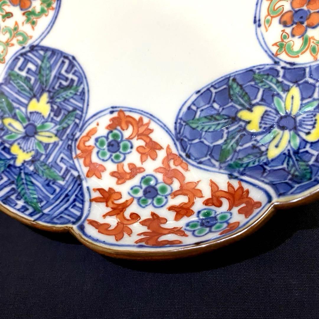 京焼　加藤雲泉　彩色輪花捻祥瑞柄　二枚組　京都　清水焼　作家物　お正月・お祝いに