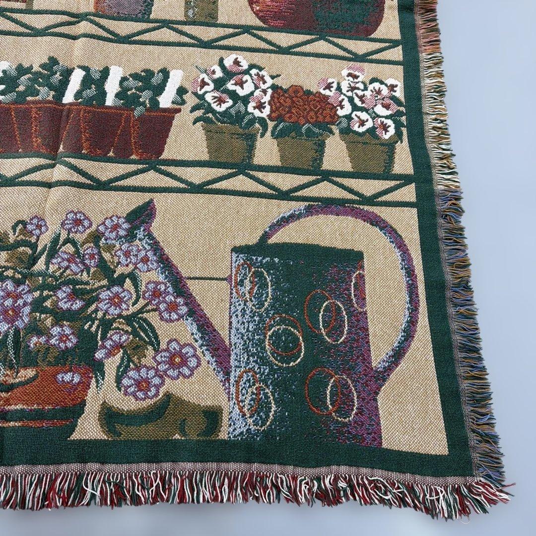 花　花壇　マルチカバー　ソファカバー　ヴィンテージラグ　172x126