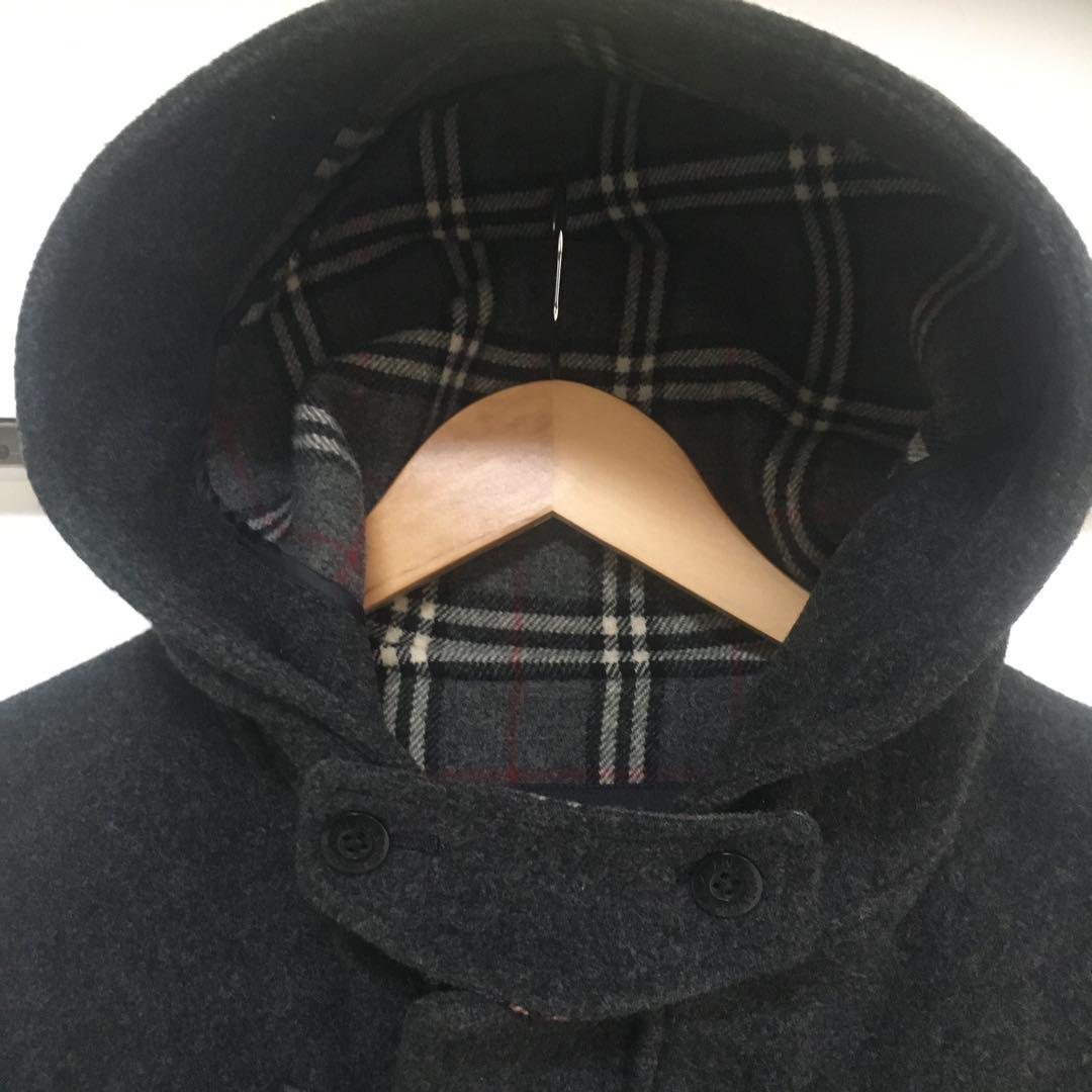 羊毛仕立て高級　BURBERRY BLACK LABEL 黒 ダッフルコート L