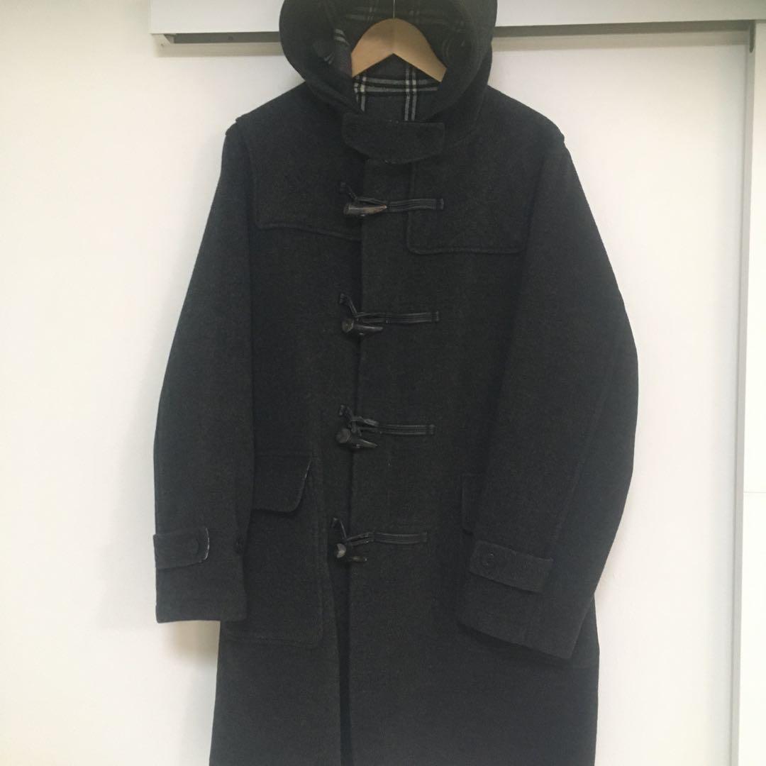 羊毛仕立て高級　BURBERRY BLACK LABEL 黒 ダッフルコート L