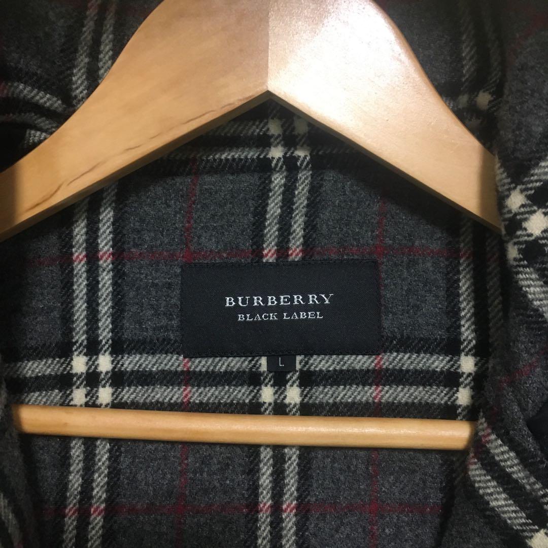 羊毛仕立て高級　BURBERRY BLACK LABEL 黒 ダッフルコート L