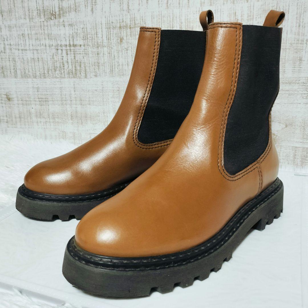 極美品 GALERIE VIE サイドゴアブーツ 23.5 本革 ギャルリーヴィ