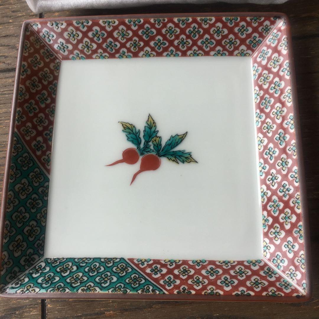 九谷焼　銘々皿　青効　５枚セット