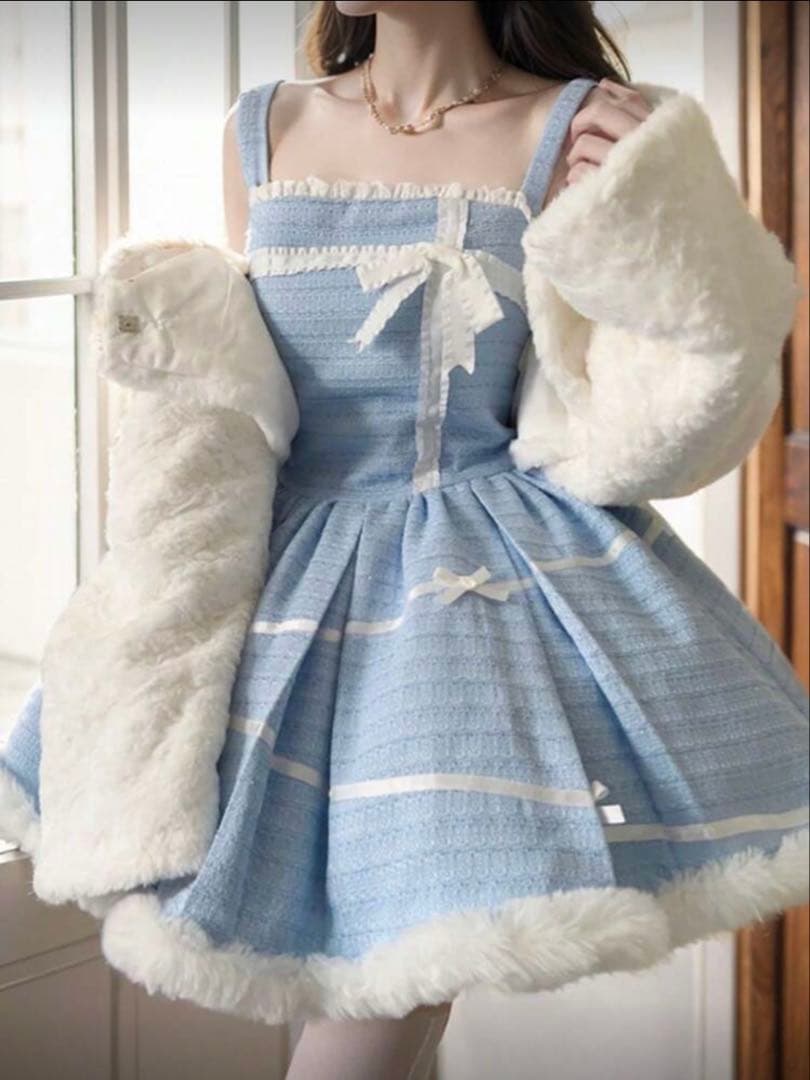 コスプレ 衣装 レディース ロリータ ふわふわ コート ドレス セットアップ