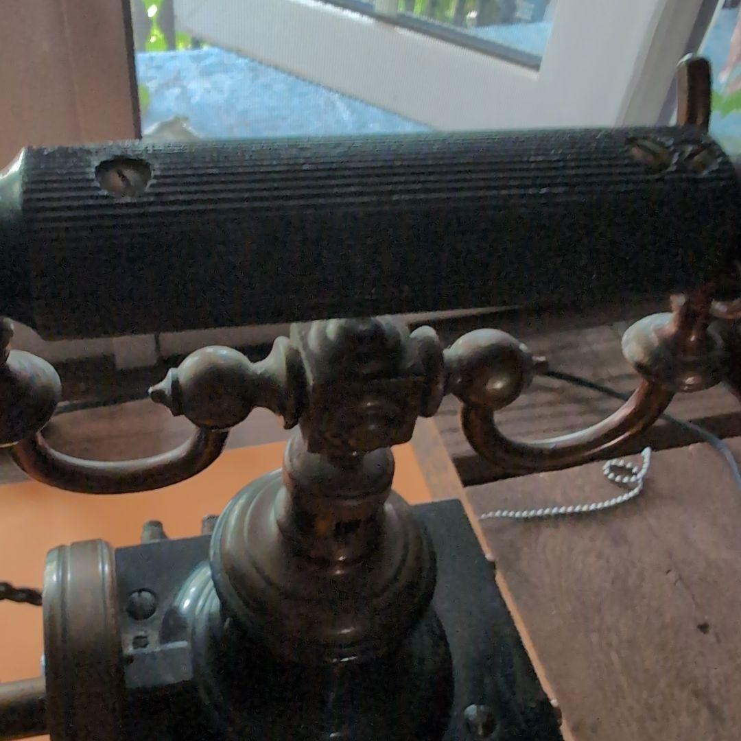 希少品 アンティーク電話 金属製 ハンドセット付き