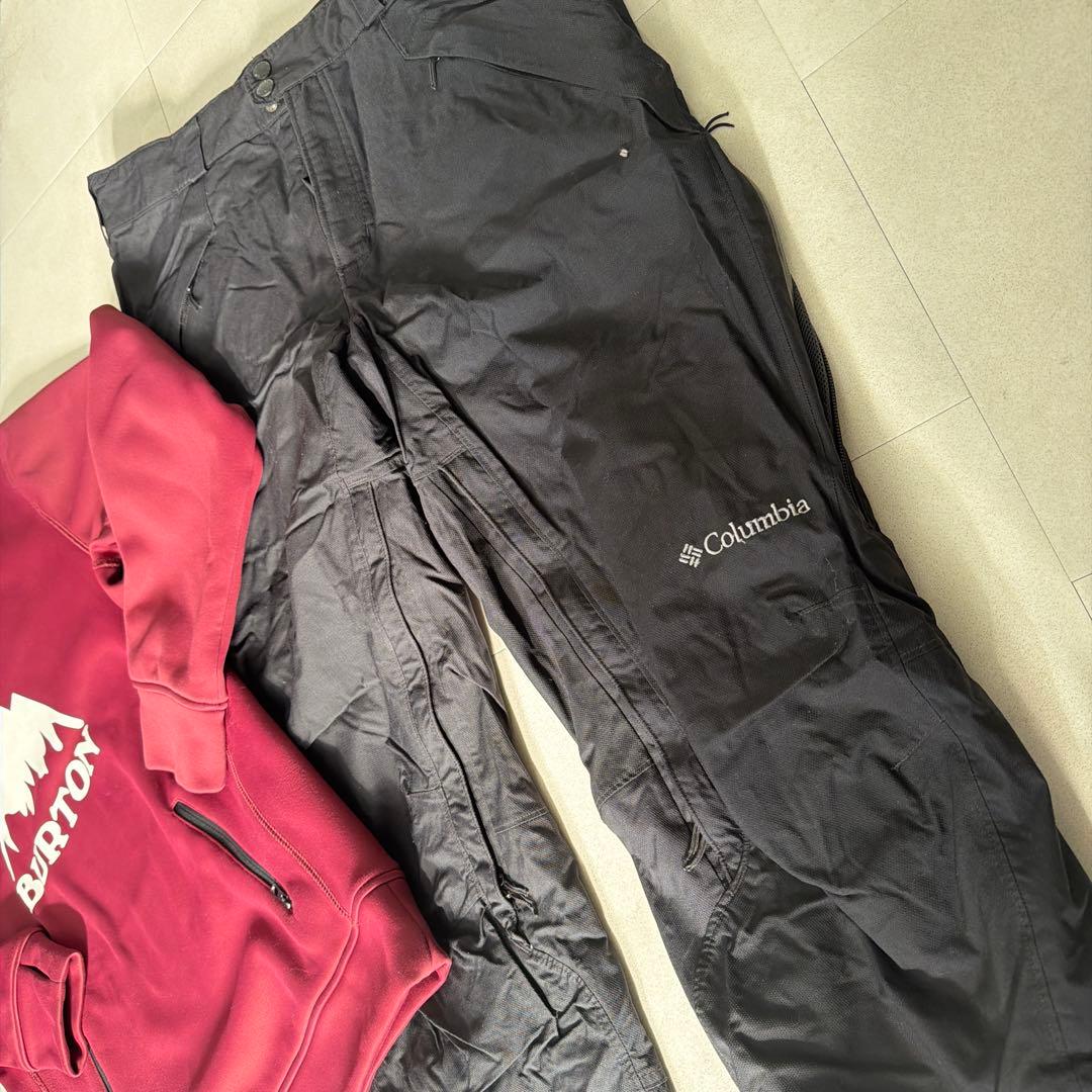BURTON ワインレッド フード付き columbia セットアップ