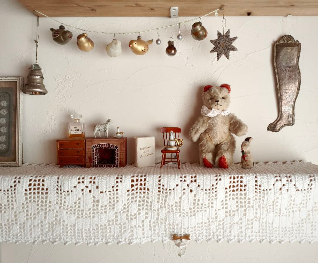 * vintage bear ❀ * 朱色のお耳の クマちゃん