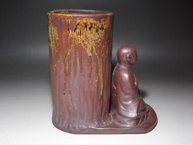 ☆　金重陶陽　花入　細工物　雰囲気ある一品です☆y622