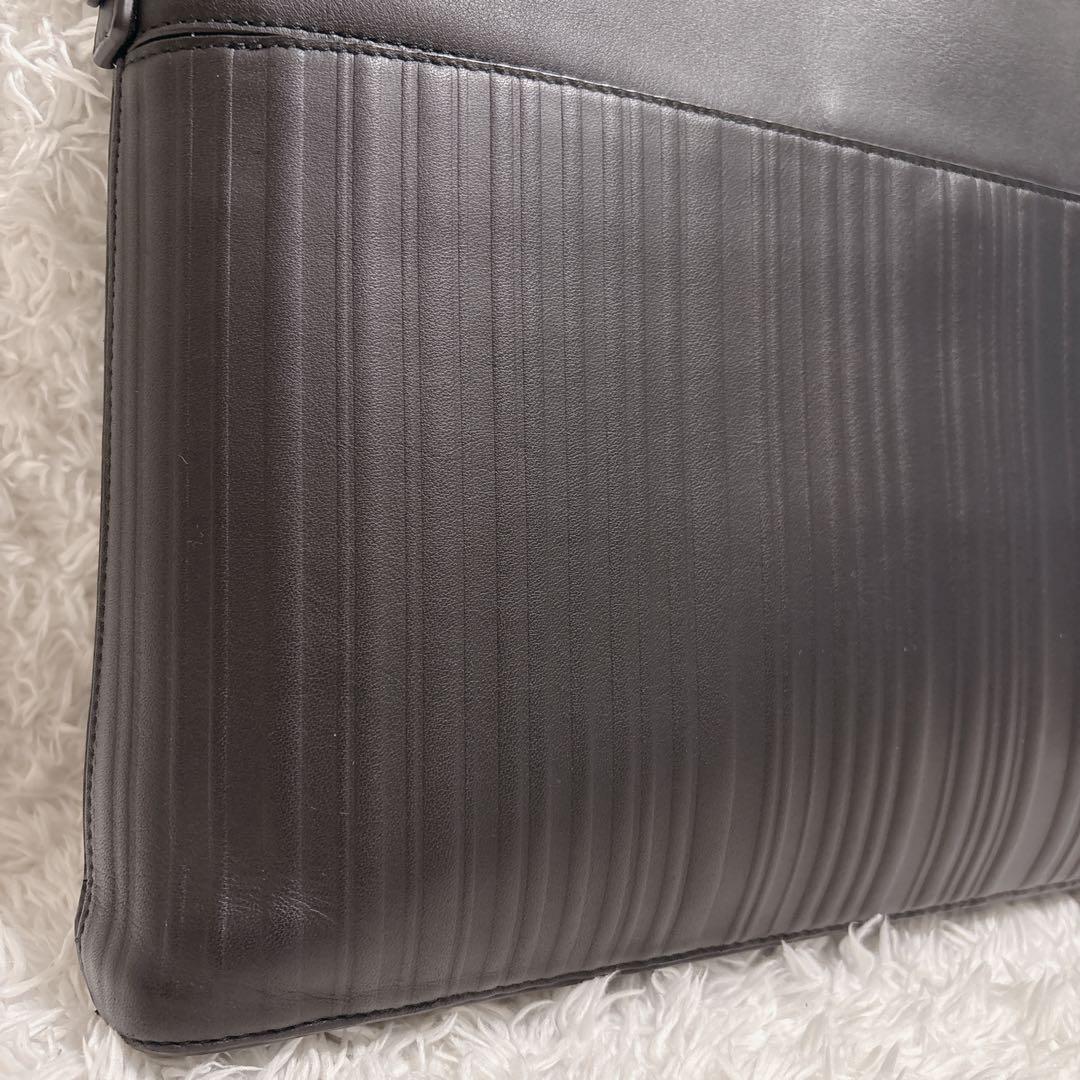 ポールスミス シャドーストライプ レザー 2WAY ブリーフケース ブラック