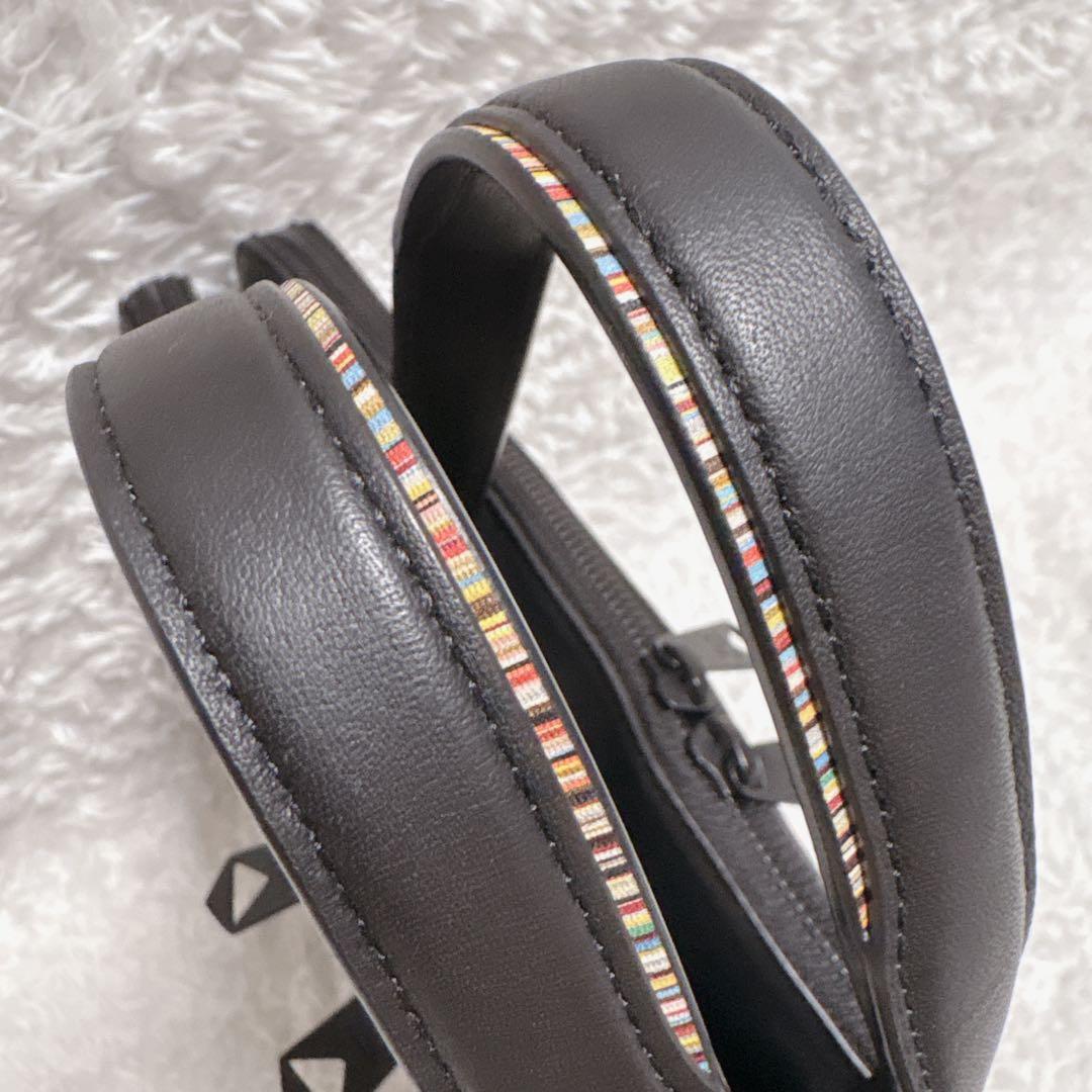 ポールスミス シャドーストライプ レザー 2WAY ブリーフケース ブラック