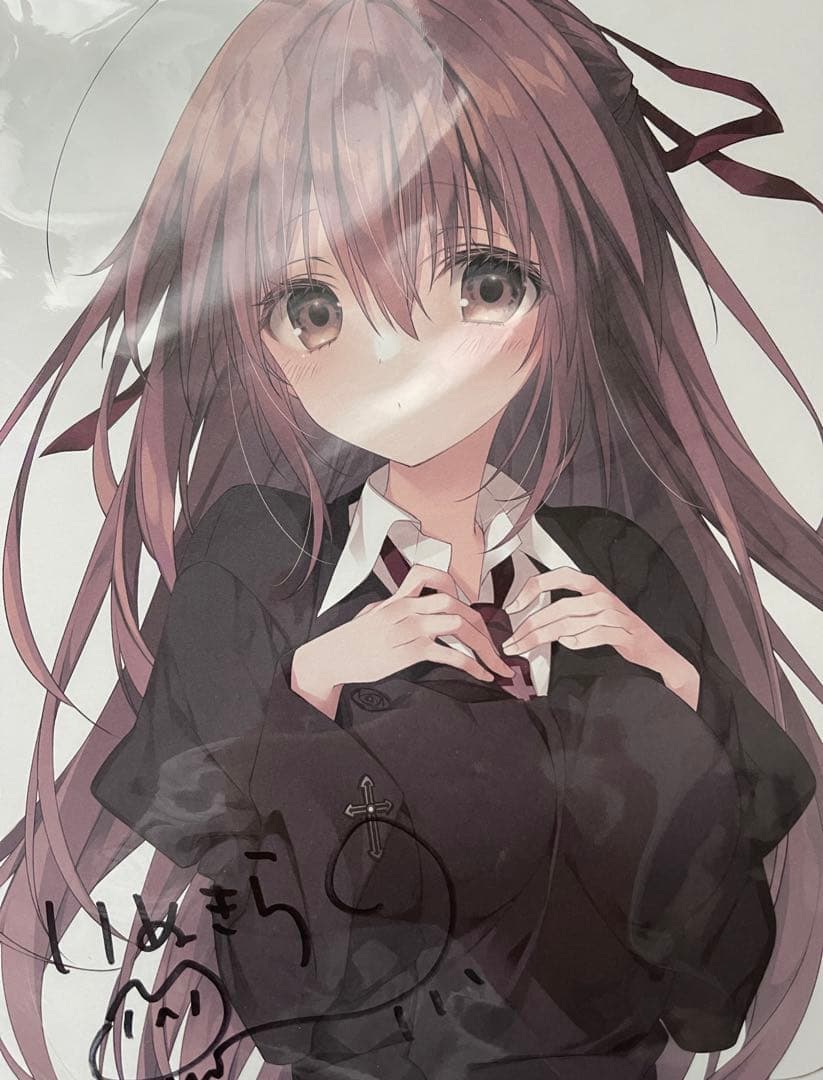 ケロQ 稟　抱き枕カバー　直筆サイン色紙付き