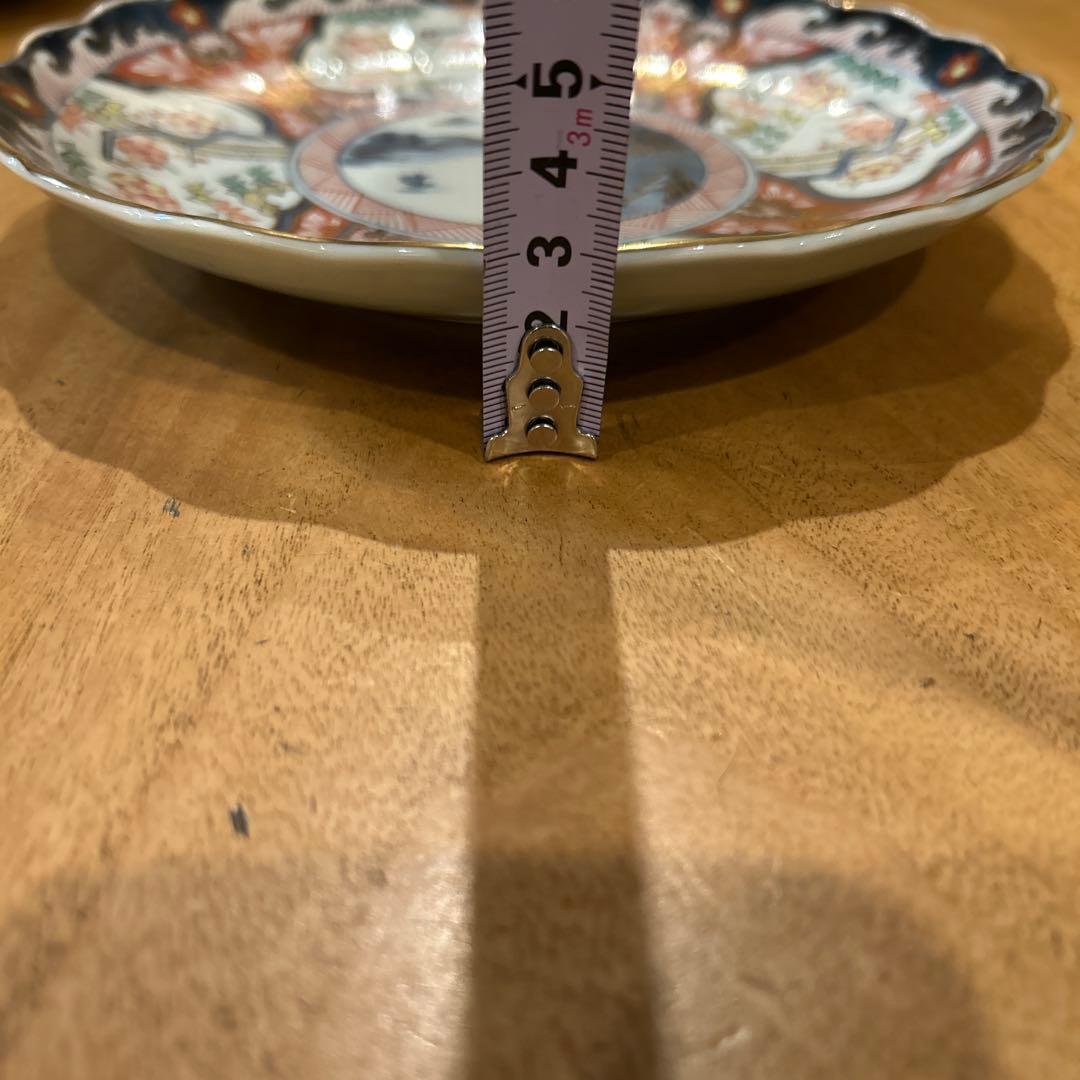 有田焼　隼木谷清右衛門　山水古伊万里絵付　菊形皿　五枚