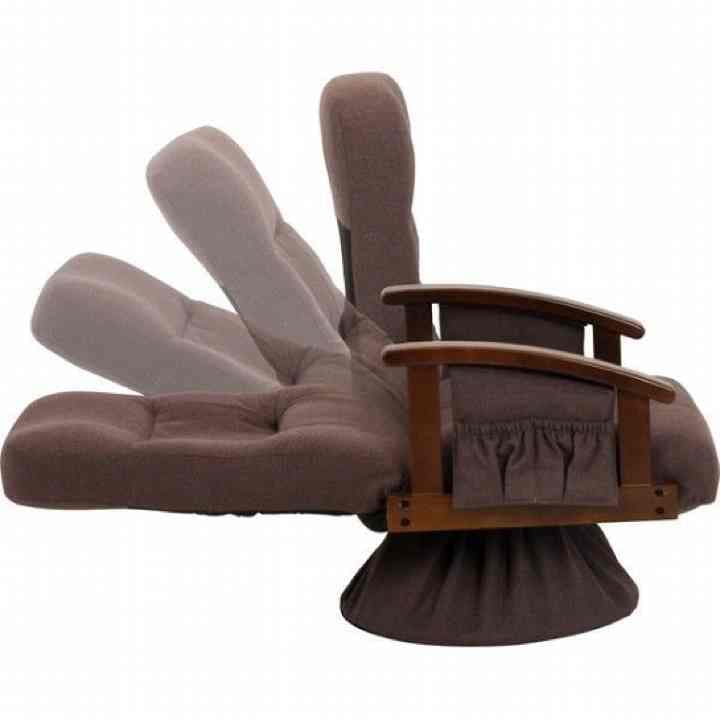 木肘レバー式回転座椅子 ソファ・椅子