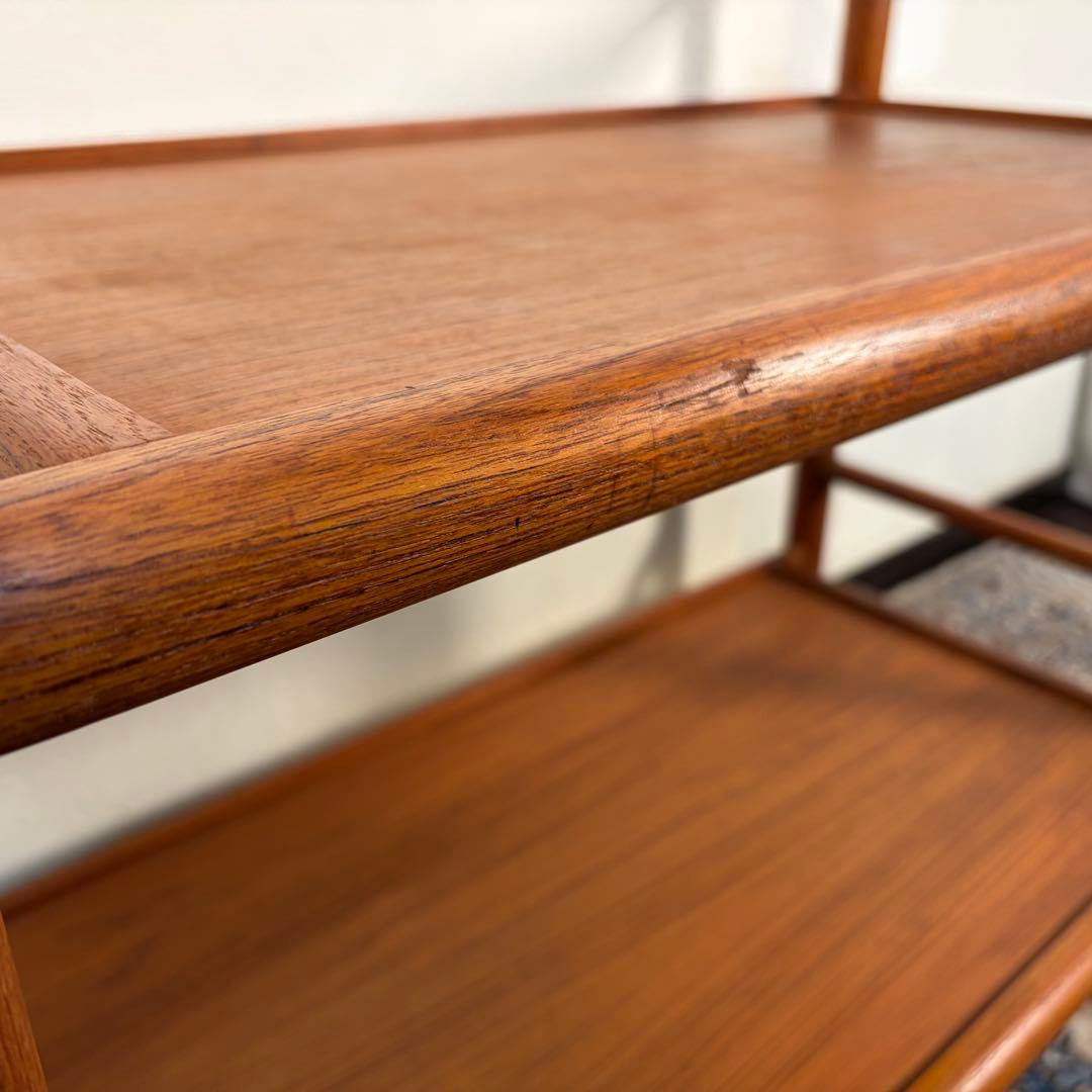 デンマーク チーク材 トロリー ワゴン ヴィンテージ 北欧 サイドテーブル ②