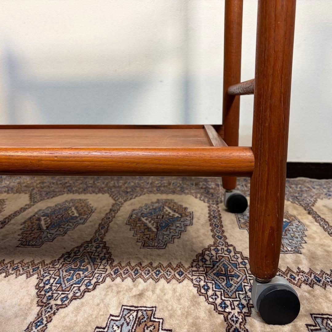 デンマーク チーク材 トロリー ワゴン ヴィンテージ 北欧 サイドテーブル ②