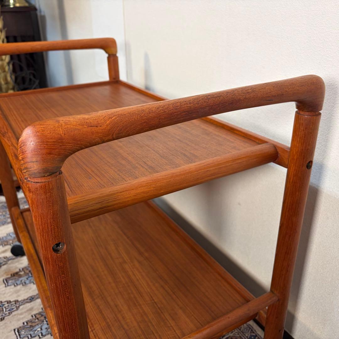 デンマーク チーク材 トロリー ワゴン ヴィンテージ 北欧 サイドテーブル ②